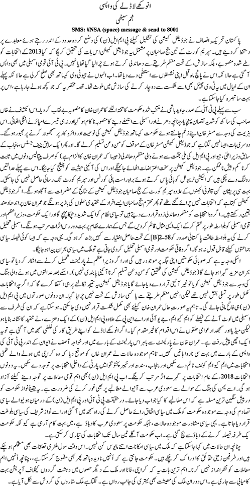 Anokahay ladlay ki wapsi by Najam Sethi