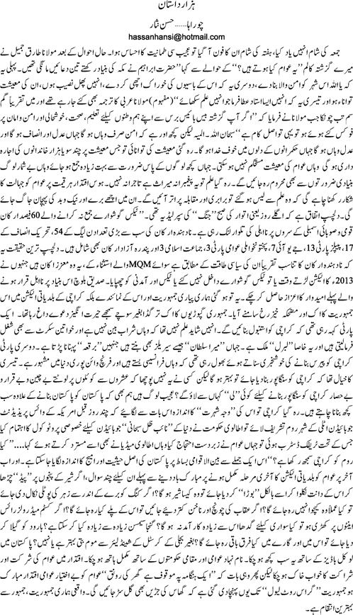 Hazar dastaan By Hassan Nisar